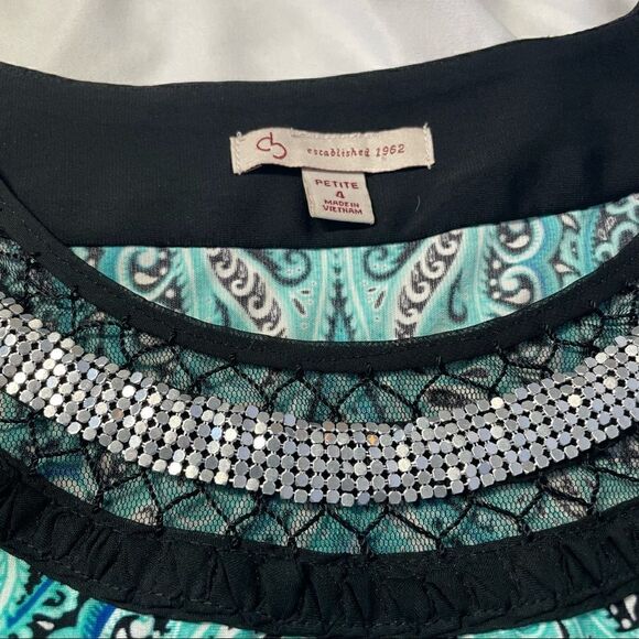 Established 1962 Women’s blue patterned dress Size 4 Petite - Picture 8 of 11